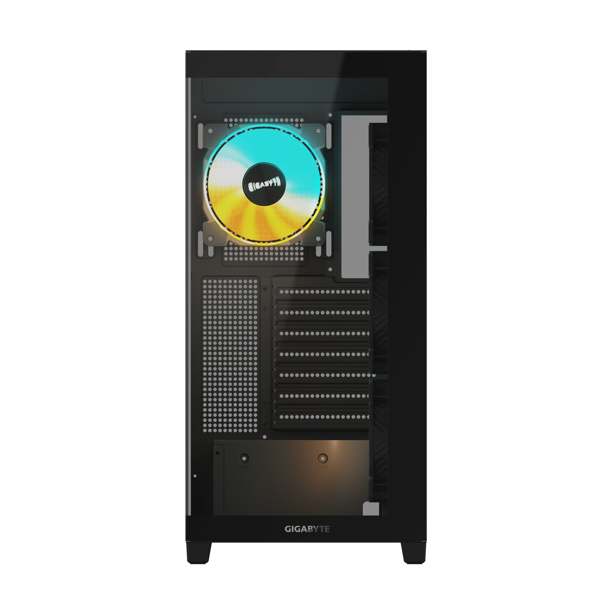 Gigabyte C500 Panoramic Stealth ATX Mid Tower Tempered Glass Side Panel Black Pc Cabinet With Pre-installed ARGB Fans ( GB-C500P ST ) - Image 2
