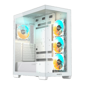 Gigabyte C500 Panoramic Stealth Ice ATX Mid Tower Tempered Glass Side Panel White Pc Cabinet With Pre-installed ARGB Fans ( GB-C500PI ST )