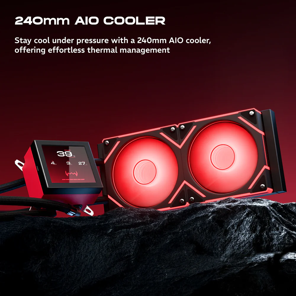 Dawg L240 AIO ARGB 240mm Black AIO Cpu Liquid Cooler With 3.4” IPS Display - Image 5