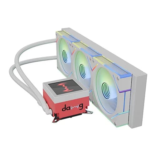 Dawg L360 AIO ARGB 360mm White CPU Liquid Cooler With 3.4" IPS Square Display - Image 2