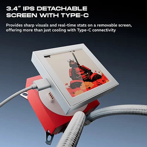 Dawg L360 AIO ARGB 360mm White CPU Liquid Cooler With 3.4" IPS Square Display - Image 7