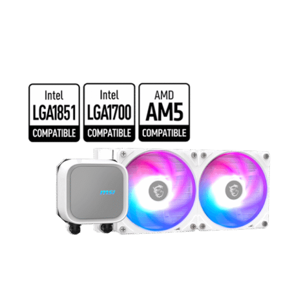 MSI MAG CORELIQUID A13 240/White 240mm AIO CPU Liquid Cooler With 3 x ...