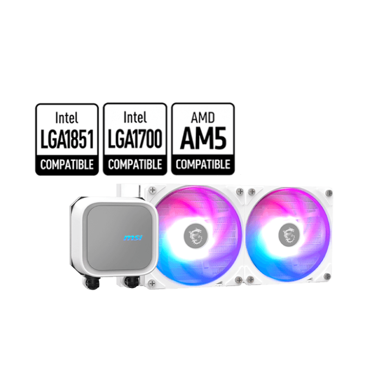 MSI MAG CORELIQUID A13 240/White 240mm AIO CPU Liquid Cooler With 3 x 120 ARGB Fans - Image 3