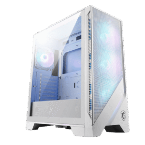 MSI MAG FORGE 320R AIRFLOW WHITE ATX Mid Tower Tempered Glass Side Panel Black Pc Cabinet With Pre-installed ARGB Fans