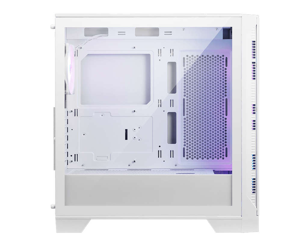 MSI MAG FORGE 320R AIRFLOW WHITE ATX Mid Tower Tempered Glass Side Panel Black Pc Cabinet With Pre-installed ARGB Fans - Image 2