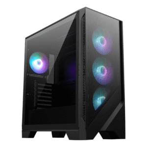 MSI MAG FORGE 321R AIRFLOW ATX Mid Tower Tempered Glass Side Panel Black Cabinet With Pre-installed ARGB Fans