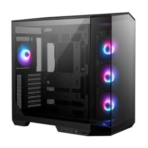MSI MAG PANO 100R PZ ATX Mid Tower Tempered Glass Side Panel Black Cabinet With Pre-installed ARGB Fans