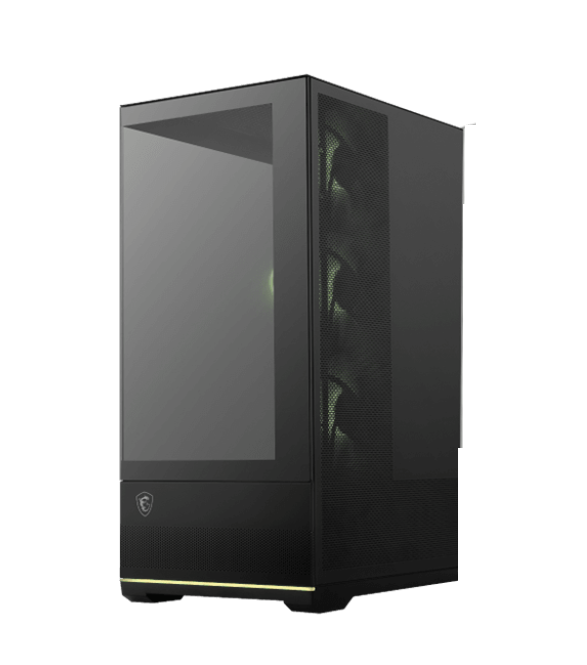 MSI MAG PANO 110R PZ Black ATX Mid-Tower Tempered Glass Side Panel Pc Cabinet With Pre-installed ARGB Fans - Image 2