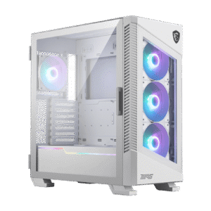 MSI MPG VELOX 100R WHITE ATX Mid-Tower Tempered Glass Side Panel Pc Cabinet With Pre-installed ARGB Fans