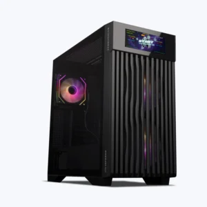 Zebronics Zeb Inferno Black EATX Mini Tower Tempered Glass Side Panel LCD Display Gaming Cabinet With Pre-Installed ARGB LED Fans