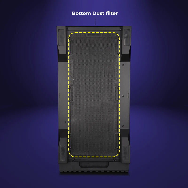 Zebronics Zeb Inferno Black EATX Mini Tower Tempered Glass Side Panel LCD Display Gaming Cabinet With Pre-Installed ARGB LED Fans - Image 8