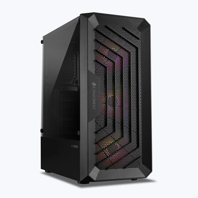 Zebronics Zeb Orcus Black ATX Mid Tower Gaming Cabinet With ARGB Fans