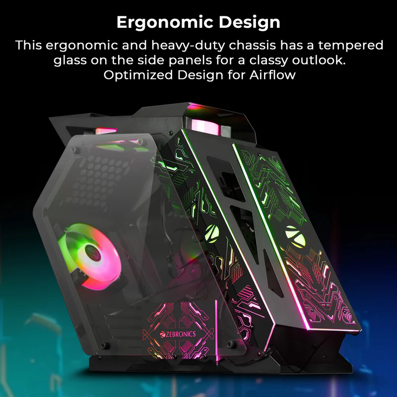 Zebronics Zeb Valhalla Neo mATX Mini Tower Tempered Glass Side
