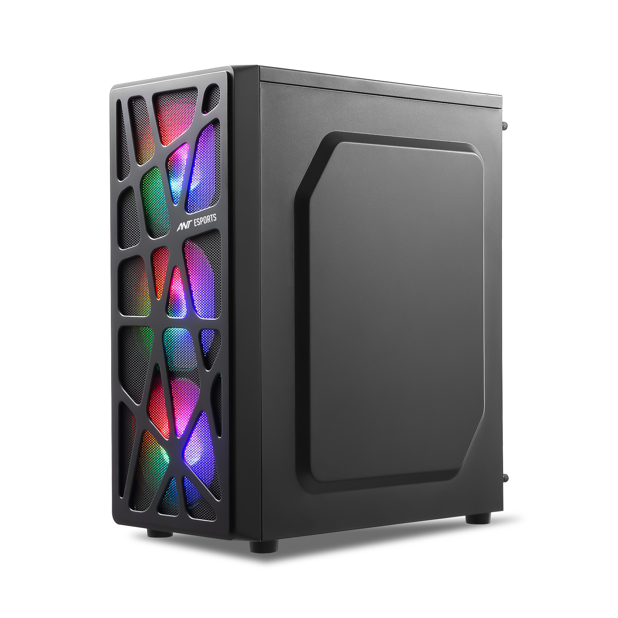 Ant Esports Elite 1100 ATX Mid Tower Tempered Glass Side Panel Black Cabinet With Pre-Installed Static RGB Fans ( AESP0270 ) - Image 3