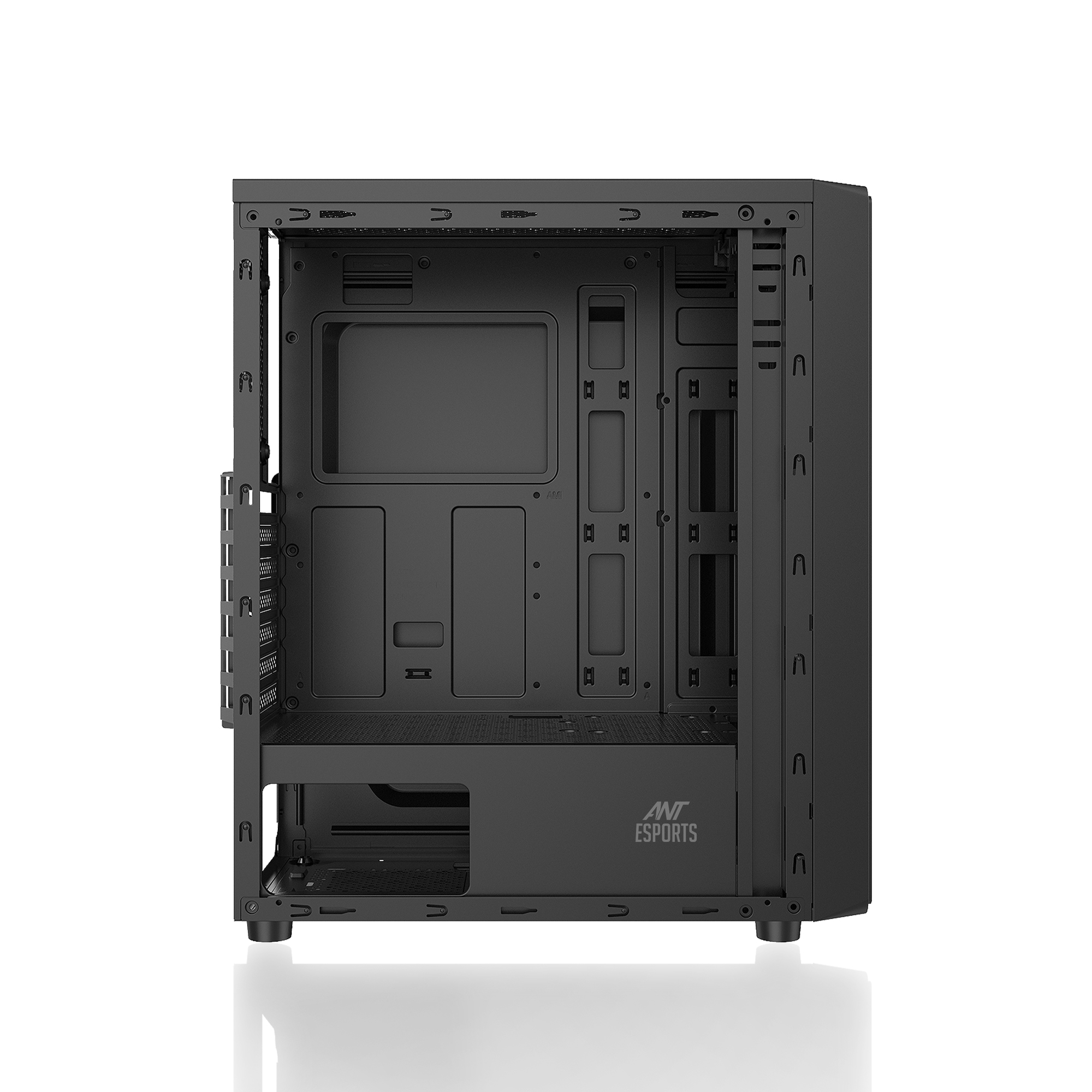 Ant Esports Elite 1100 ATX Mid Tower Tempered Glass Side Panel Black Cabinet With Pre-Installed Static RGB Fans ( AESP0270 ) - Image 5