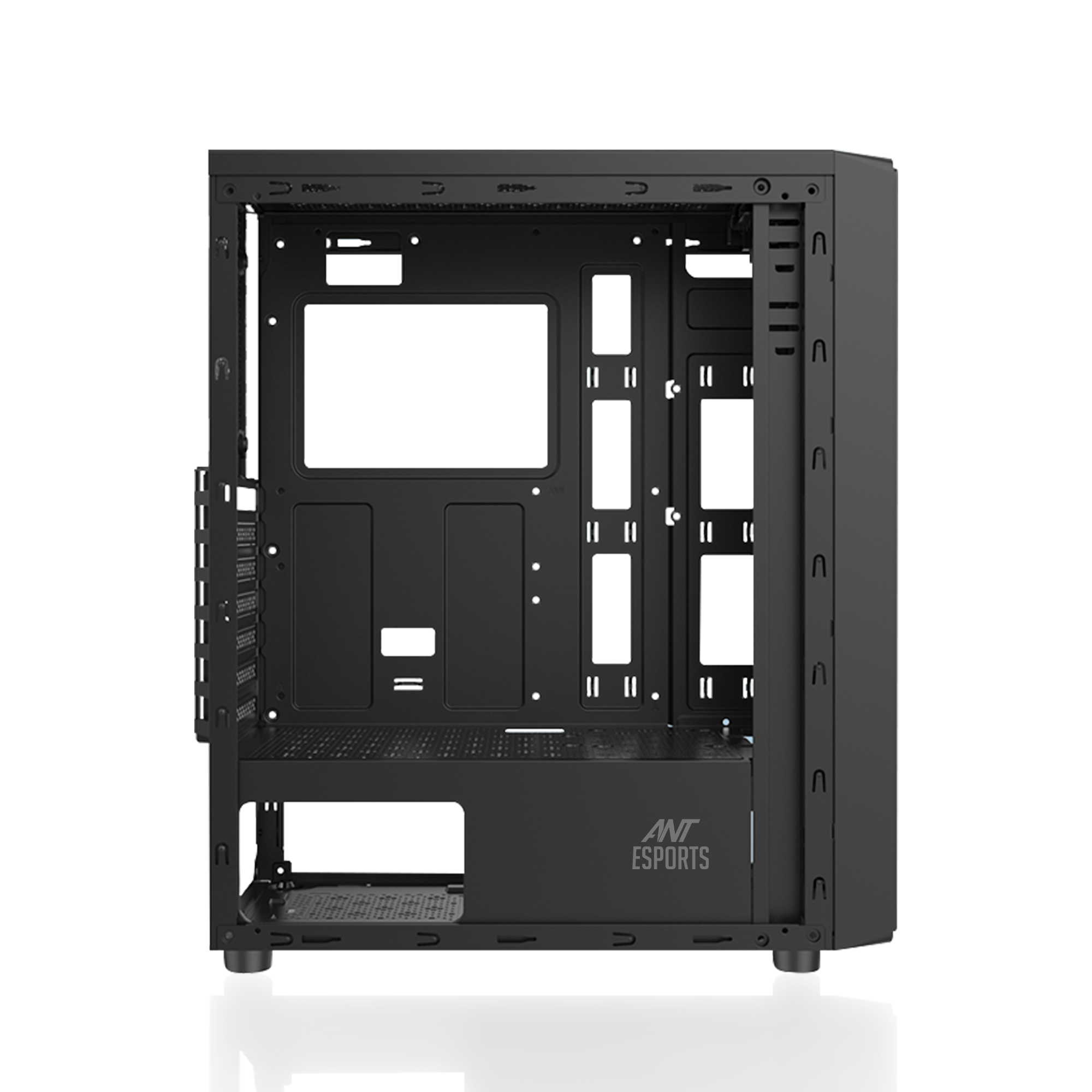 Ant Esports Elite 1100 ATX Mid Tower Tempered Glass Side Panel Black Cabinet With Pre-Installed Static RGB Fans ( AESP0270 ) - Image 6