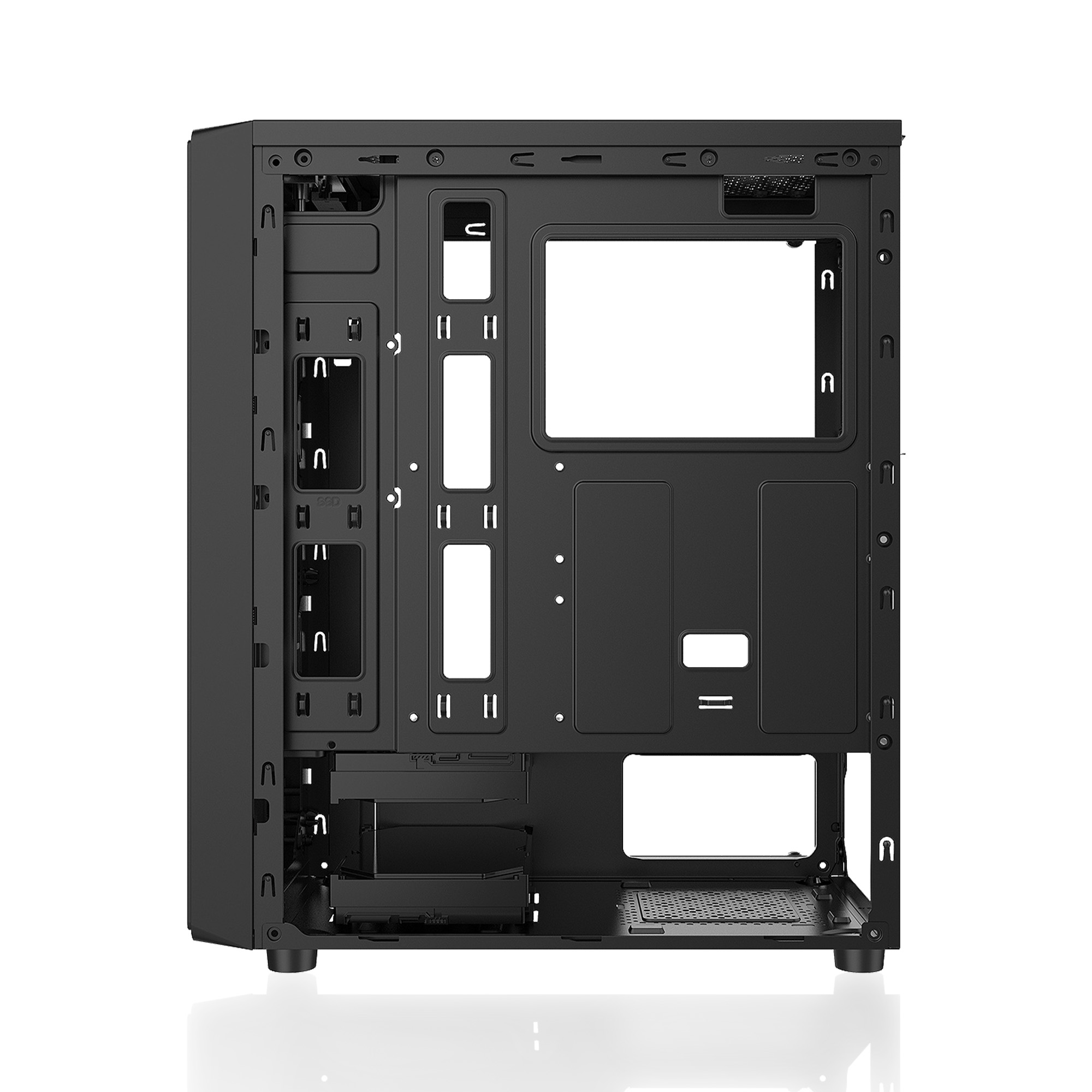 Ant Esports Elite 1100 ATX Mid Tower Tempered Glass Side Panel Black Cabinet With Pre-Installed Static RGB Fans ( AESP0270 ) - Image 7