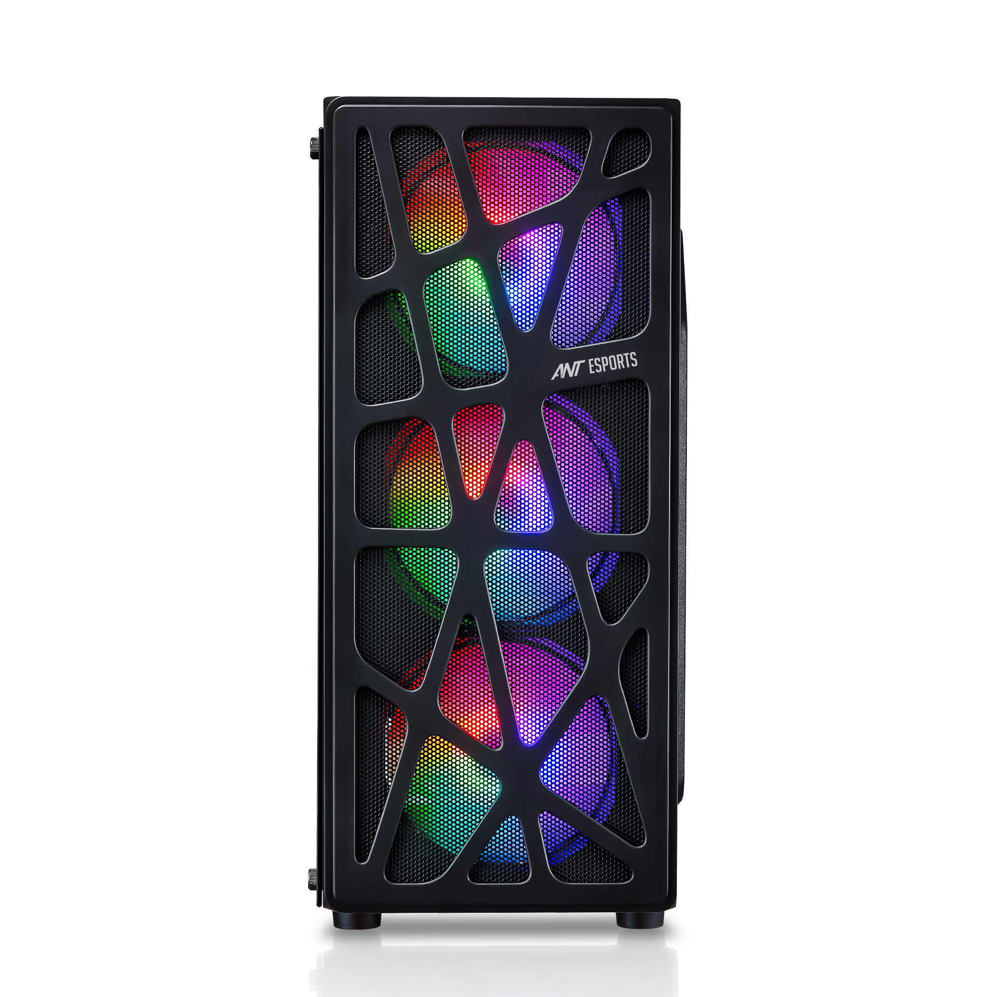Ant Esports Elite 1100 ATX Mid Tower Tempered Glass Side Panel Black Cabinet With Pre-Installed Static RGB Fans ( AESP0270 ) - Image 2