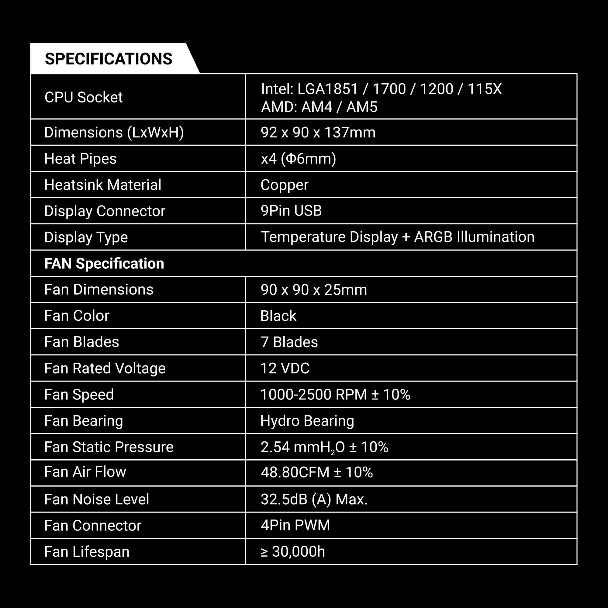 Ant Esports V4 Digital ARGB LGA1851 AM5 Black CPU Air Cooler ( AESP0380 ) - Image 13