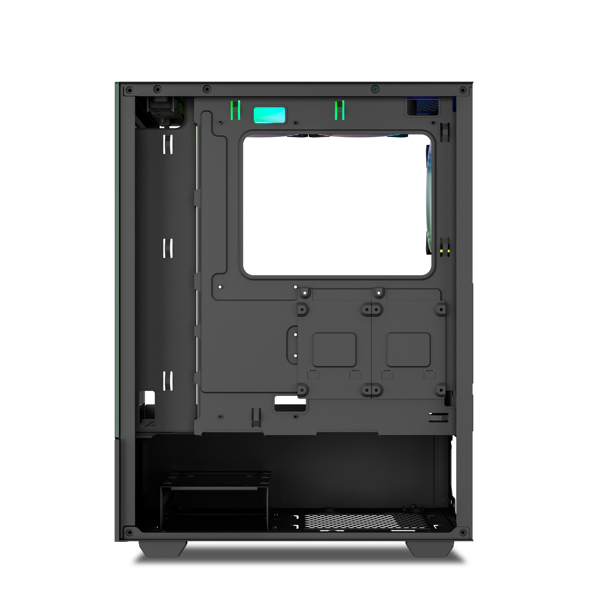 Ant Value CV100 M-ATX Mid-Tower Tempered Glass Side Panel Black Gaming Cabinet With Pre-Installed Rainbow Fans ( AVLC0003 ) - Image 10