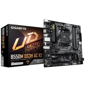 Gigabyte B550M DS3H AC R2 Micro ATX Motherboard ( AMD Socket AM4, Support AMD Ryzen 5000 G, 5000, 4000 G, 3000 G, 3000 Series Processors, 4 x DDR4 RAM Slots, Max 128GB RAM )