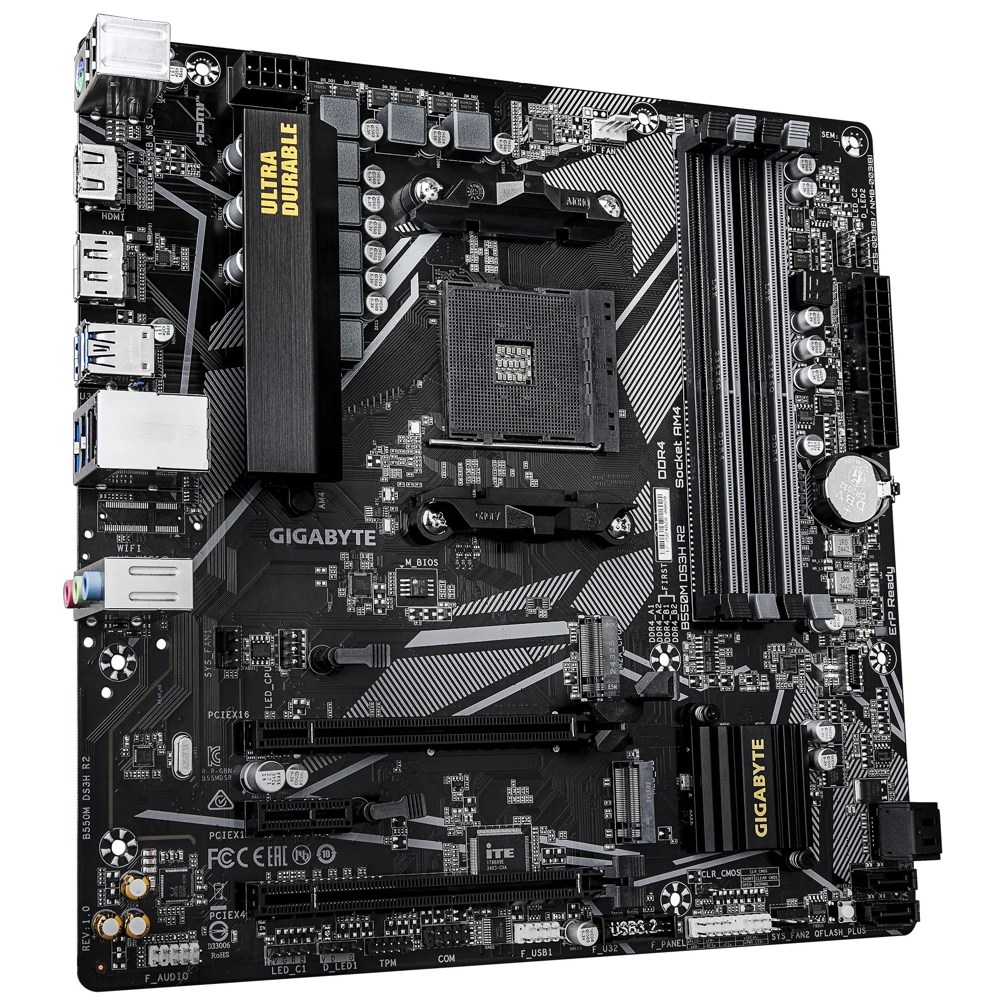 Gigabyte B550M DS3H R2 Micro ATX Motherboard ( AMD Socket AM4, Support AMD Ryzen 5000 G, 5000, 4000 G, 3000 G, 3000 Series Processors, 4 x DDR4 RAM Slots, Max 128GB RAM ) - Image 3