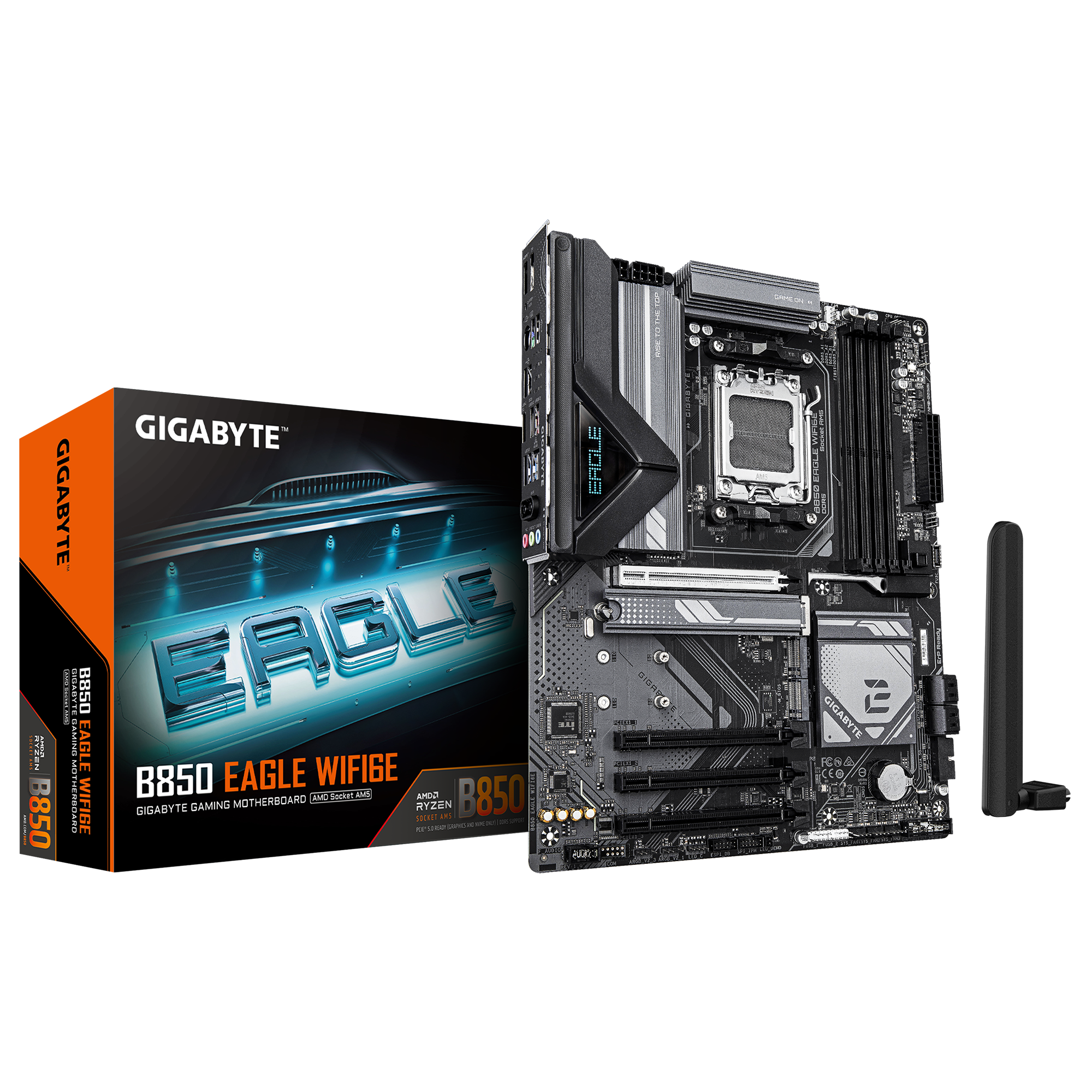 Gigabyte B850 EAGLE WIFI6E (rev. 1.x) ATX Motherboard ( AMD Socket AM5, Support AMD Ryzen 9000, 8000, 7000 Series Processors, 4 x DDR5 RAM Slots, Max 256GB RAM )