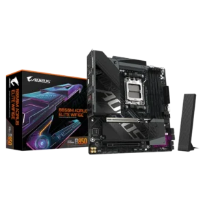 Gigabyte B850M AORUS ELITE WIFI6E (rev. 1.x) Micro ATX Motherboard ( AMD Socket AM5, Support AMD Ryzen 9000, 8000, 7000 Series Processors, 4 x DDR5 RAM Slots, Max 256GB RAM )