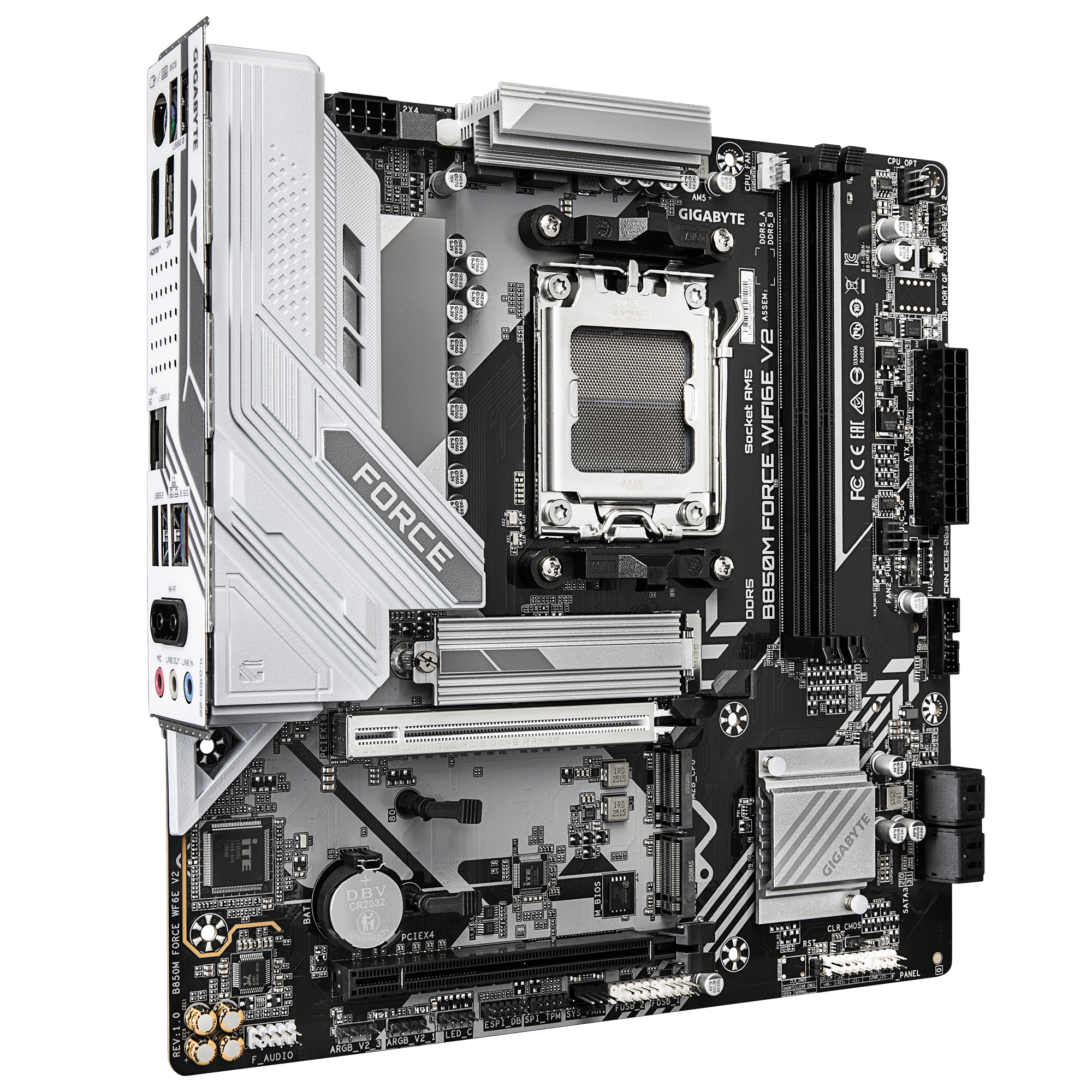 Gigabyte B850M FORCE WIFI6E V2 Micro ATX Motherboard ( AMD Socket AM5, Support AMD Ryzen 9000, 8000, 7000 Series Processors, 2 x DDR5 RAM Slots, Max 128GB RAM ) - Image 3