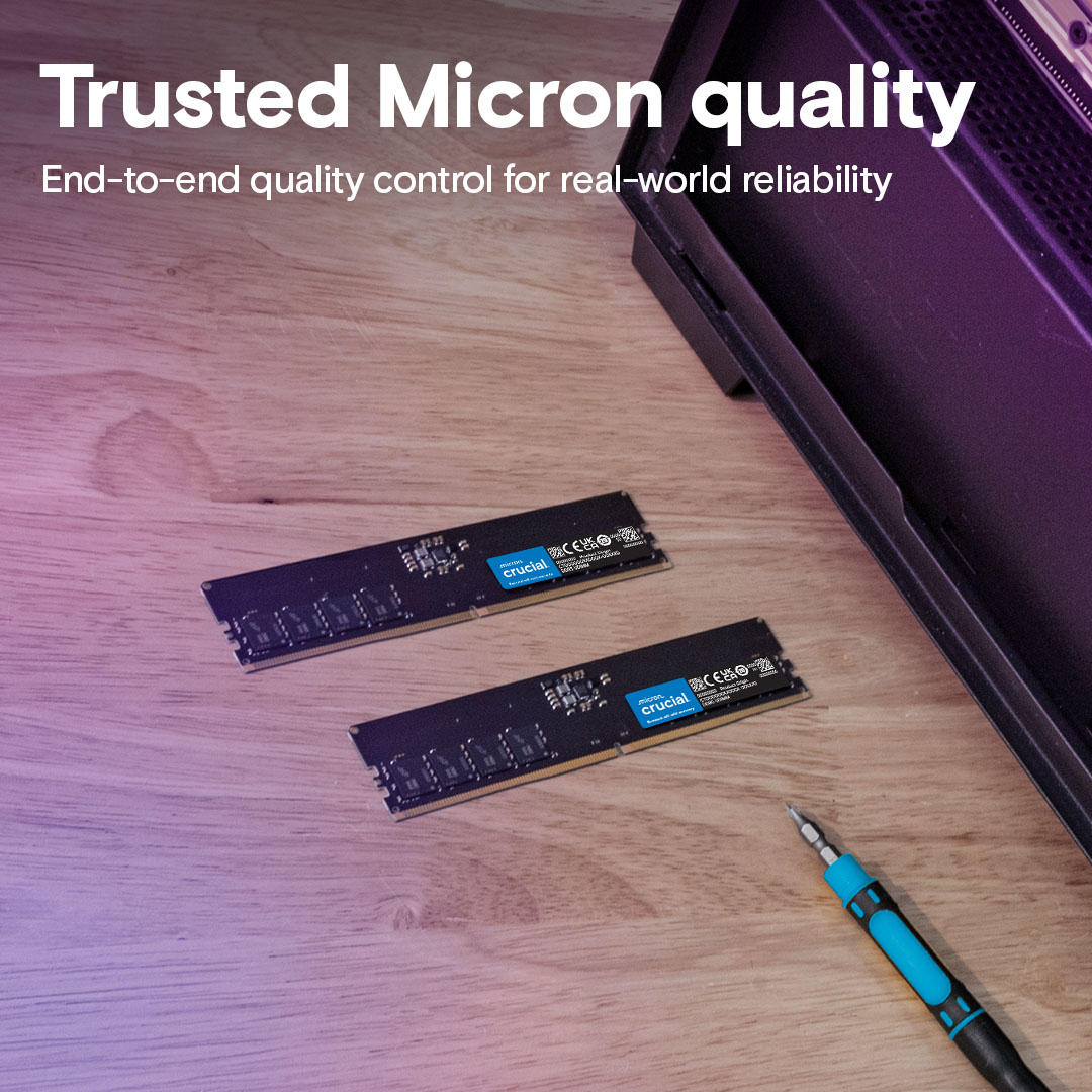 Crucial 32GB (32GBx1) DDR5 5600MHz CL46 UDIMM Black Desktop RAM ( CT32G56C46U5 ) - Image 7