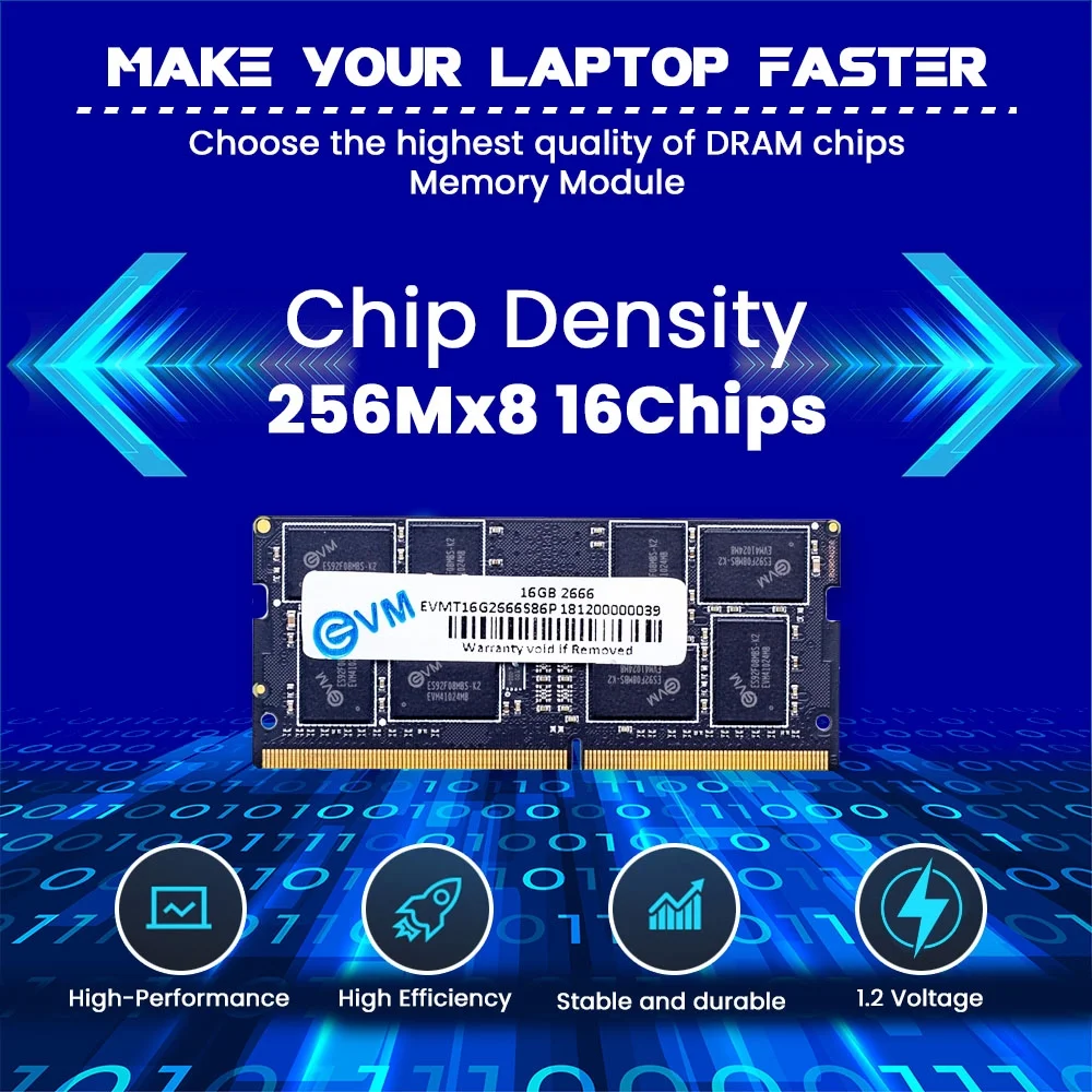 EVM 16GB DDR4 2666MHz CL11 Laptop Ram ( EVMT16G2666S86P ) - Image 3