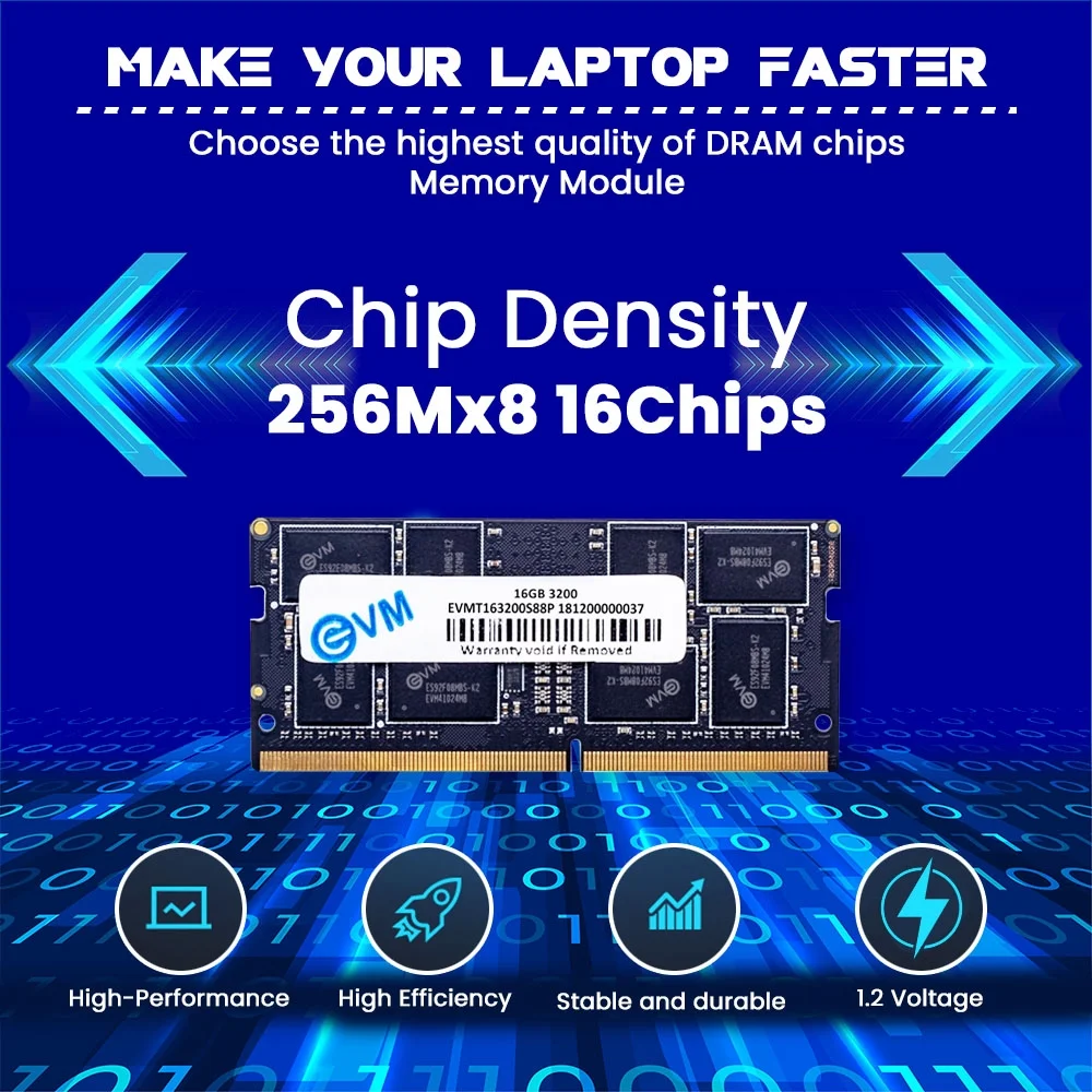 EVM 16GB DDR4 3200MHz CL11 Laptop RAM ( EVMT16G3200S88P ) - Image 3