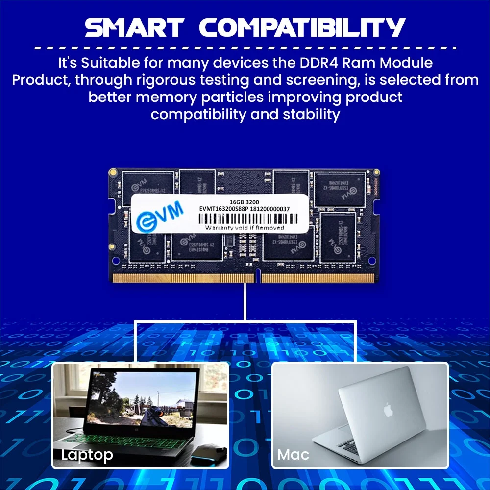 EVM 16GB DDR4 3200MHz CL11 Laptop RAM ( EVMT16G3200S88P ) - Image 6