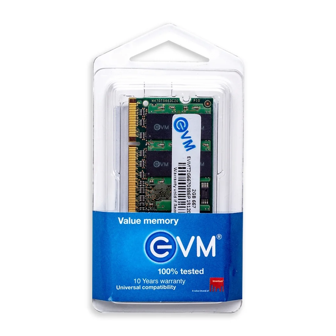 EVM 2GB DDR2 667MHz CL5 Laptop Ram ( EVMT2G6670S86P ) - Image 2