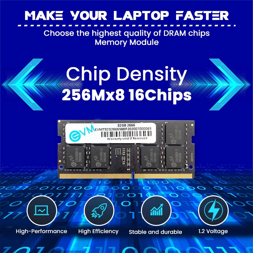 EVM 32GB DDR4 2666MHz CL15 Laptop Ram ( EVMT32G2666S88P ) - Image 4