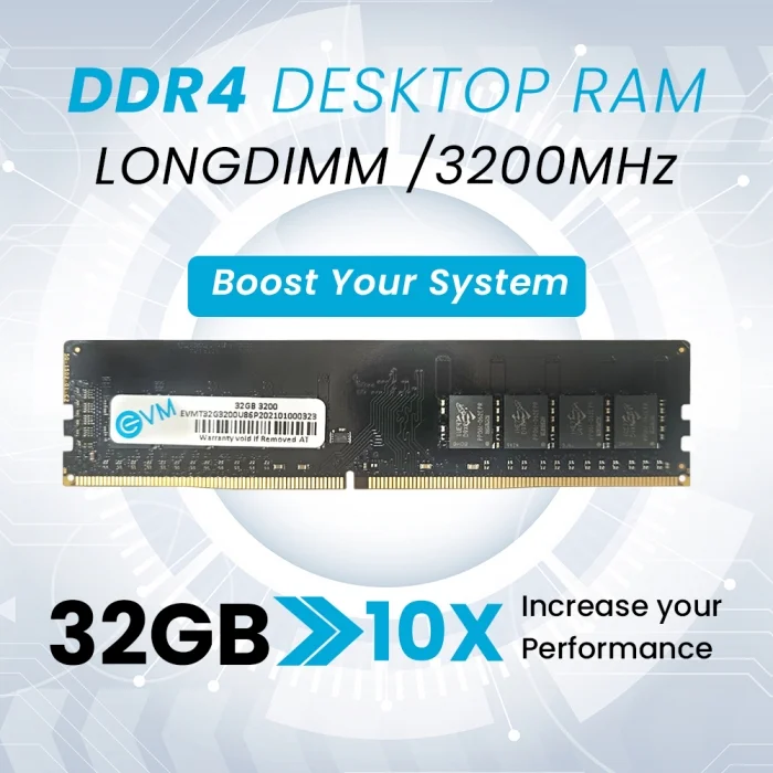 EVM 32GB DDR4 3200MHz CL15 Desktop RAM (EVMT32G3200U88P ) - Image 2