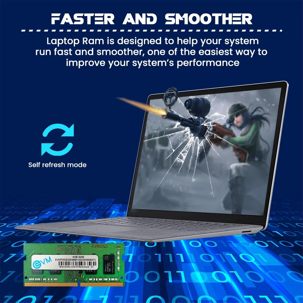 EVM 4GB DDR4 3200MHz CL15 Laptop Ram ( EVMT4G3200S88P ) - Image 4