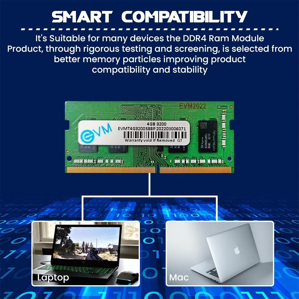 EVM 4GB DDR4 3200MHz CL15 Laptop Ram ( EVMT4G3200S88P ) - Image 6