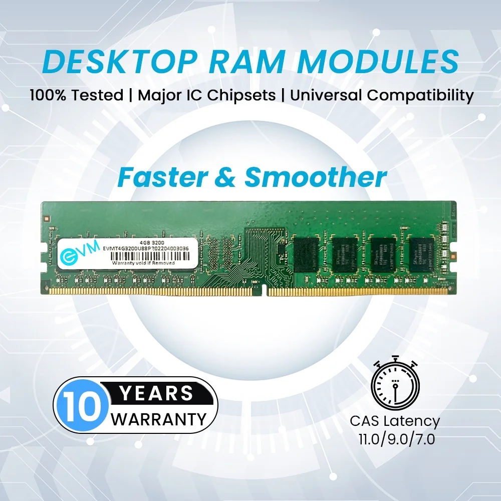 EVM 4GB DDR4 3200MHz CL11 Desktop RAM ( EVMT4G3200U88P ) - Image 3