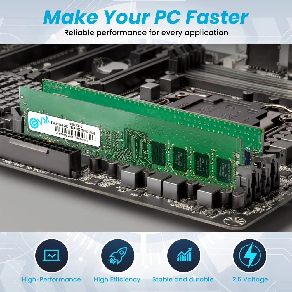 EVM 4GB DDR4 3200MHz CL11 Desktop RAM ( EVMT4G3200U88P ) - Image 4