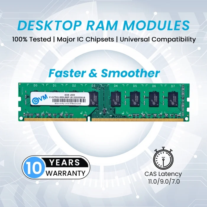 EVM 8GB DDR3 1333MHz CL11 Desktop RAM (EVMT8G1333U86P ) - Image 3