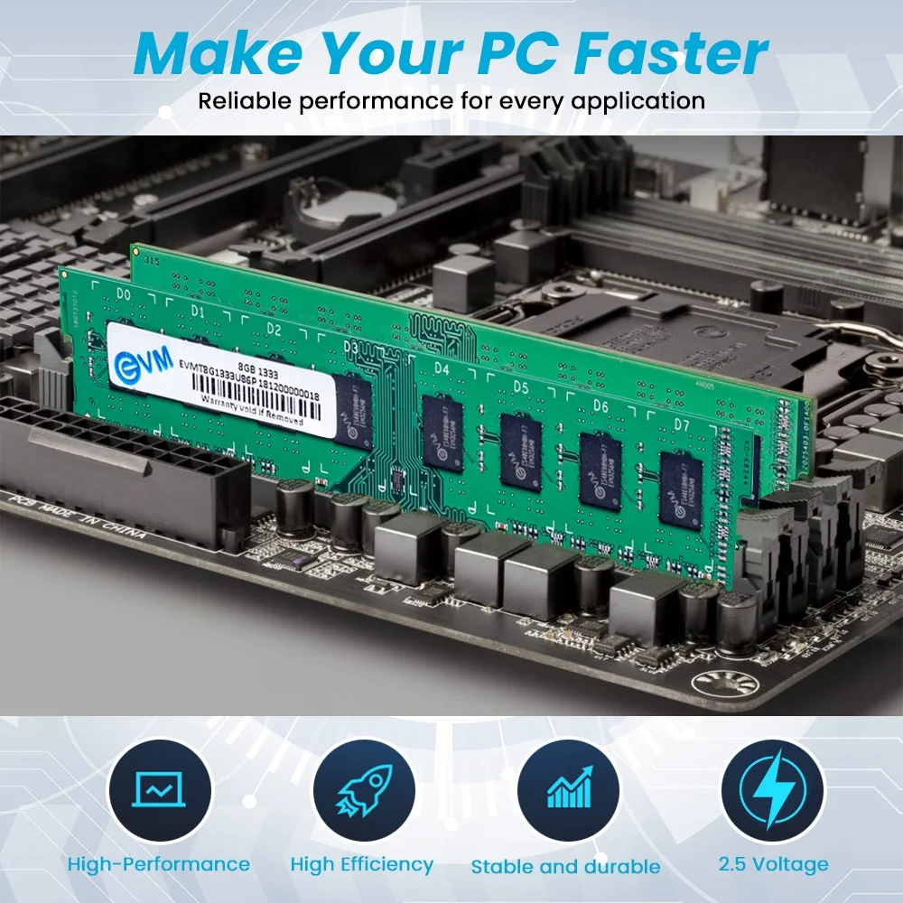 EVM 8GB DDR3 1333MHz CL11 Desktop RAM (EVMT8G1333U86P ) - Image 4