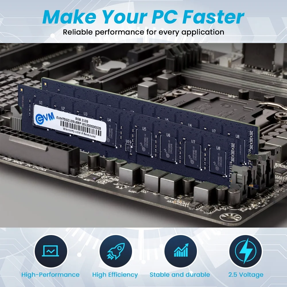 EVM 8GB DDR4 2133MHz CL11 Desktop RAM ( EVMT8G2133U88P ) - Image 4