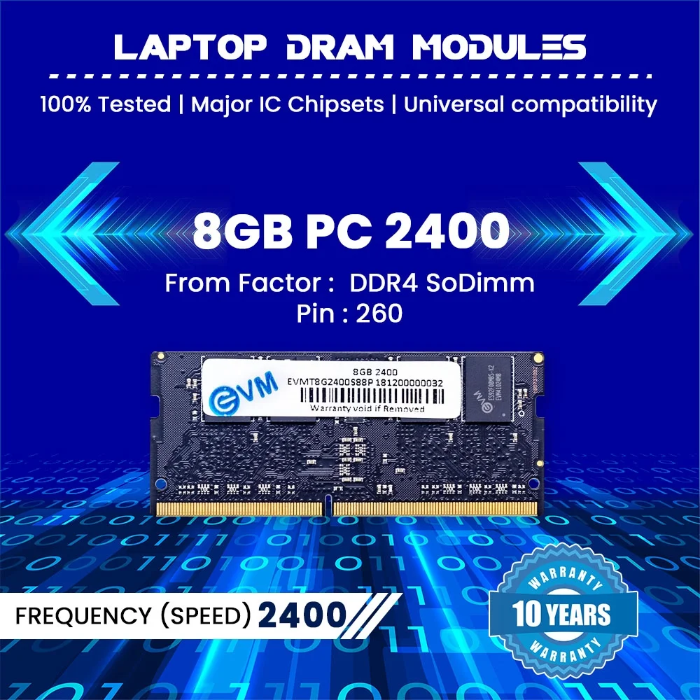 EVM 8GB DDR4 2400MHz CL11 Laptop RAM ( EVMT8G2400S88P ) - Image 2