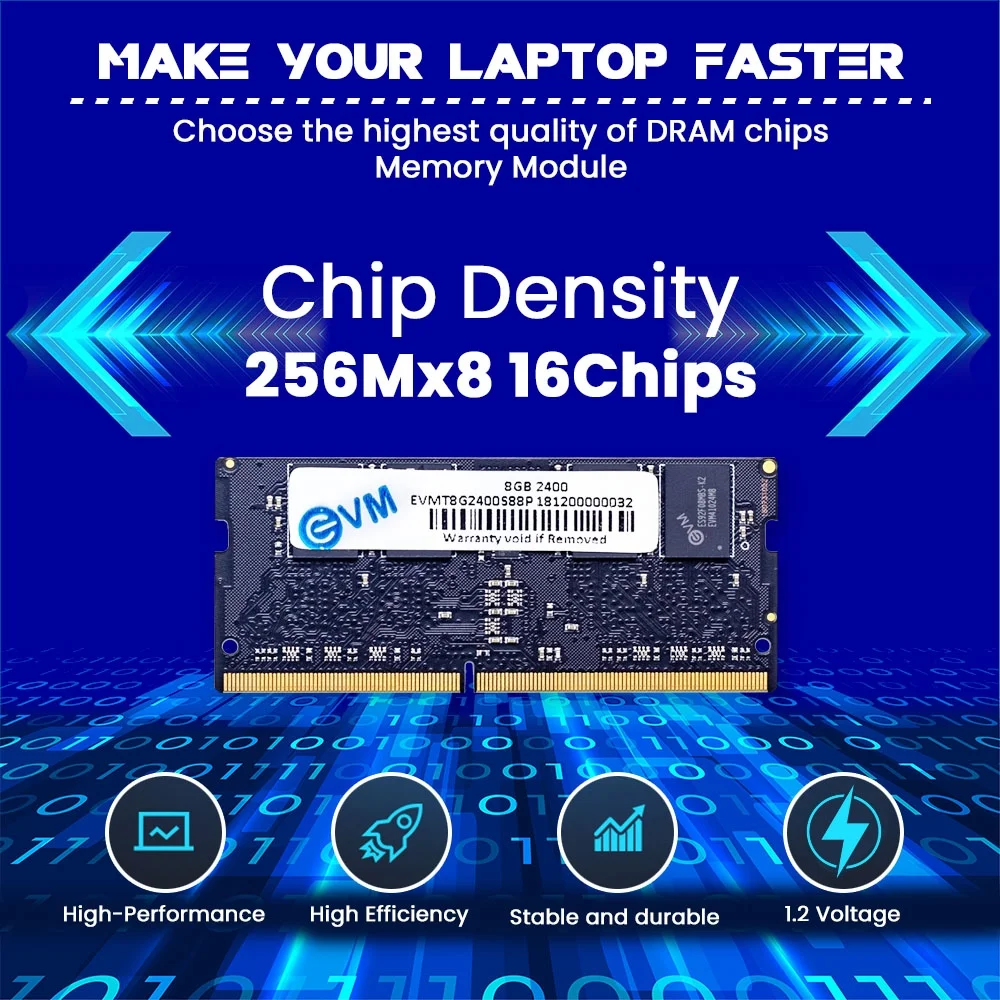 EVM 8GB DDR4 2400MHz CL11 Laptop RAM ( EVMT8G2400S88P ) - Image 3