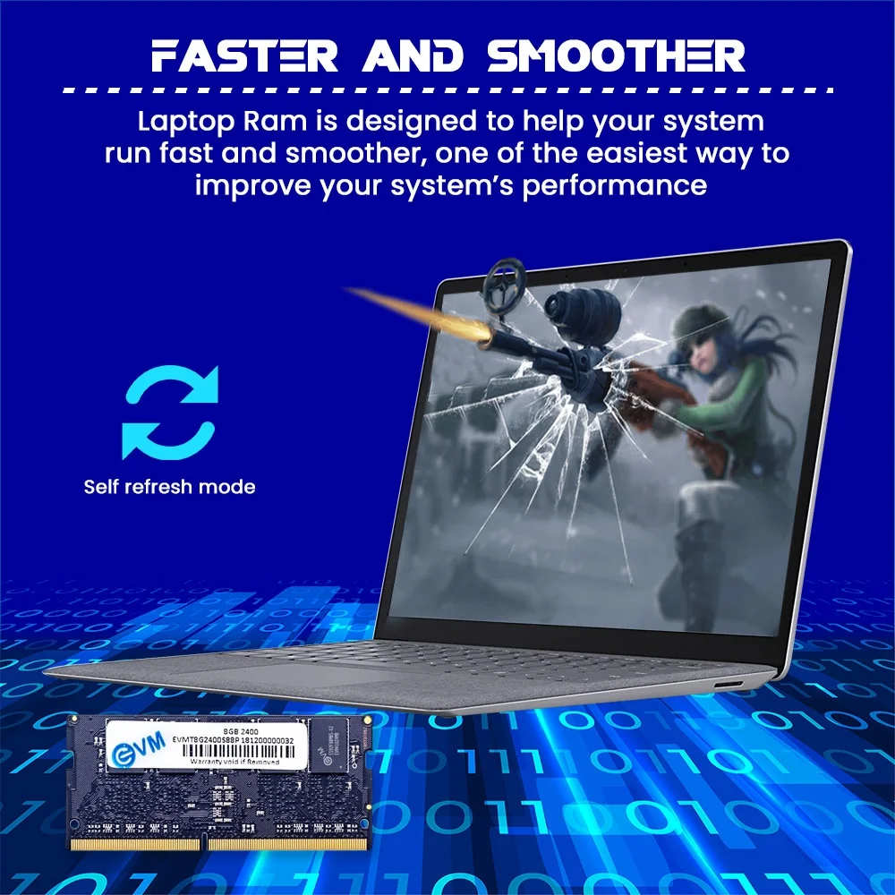 EVM 8GB DDR4 2400MHz CL11 Laptop RAM ( EVMT8G2400S88P ) - Image 4