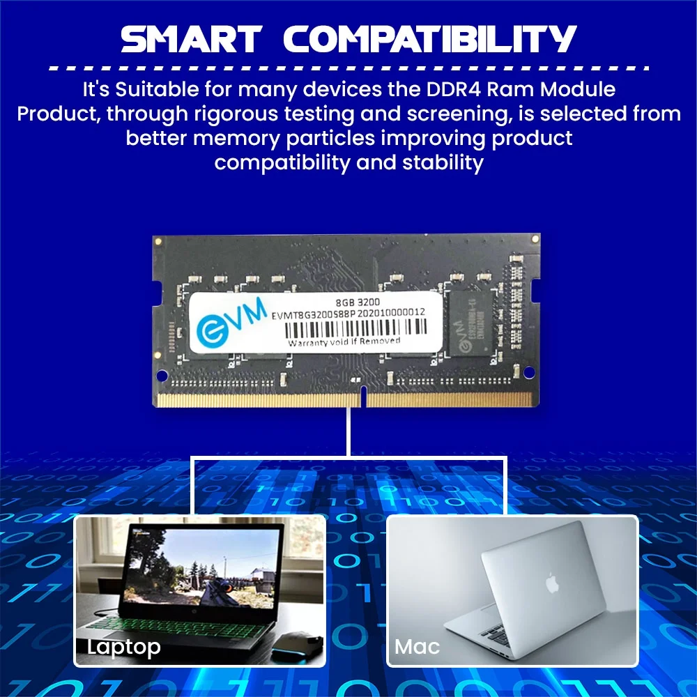 EVM 8GB DDR4 3200MHz CL11 Laptop Ram ( EVMT8G3200S88P ) - Image 6