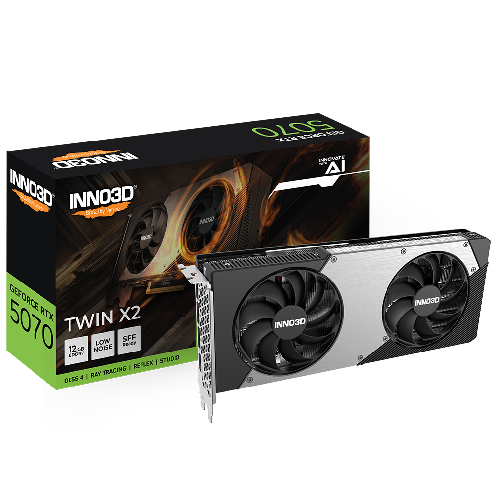 INNO3D GeForce RTX 5070 TWIN X2 12GB GDDR7 192-bit Gaming Graphics Card With Dual Fans ( N50702-12D7-195064N )