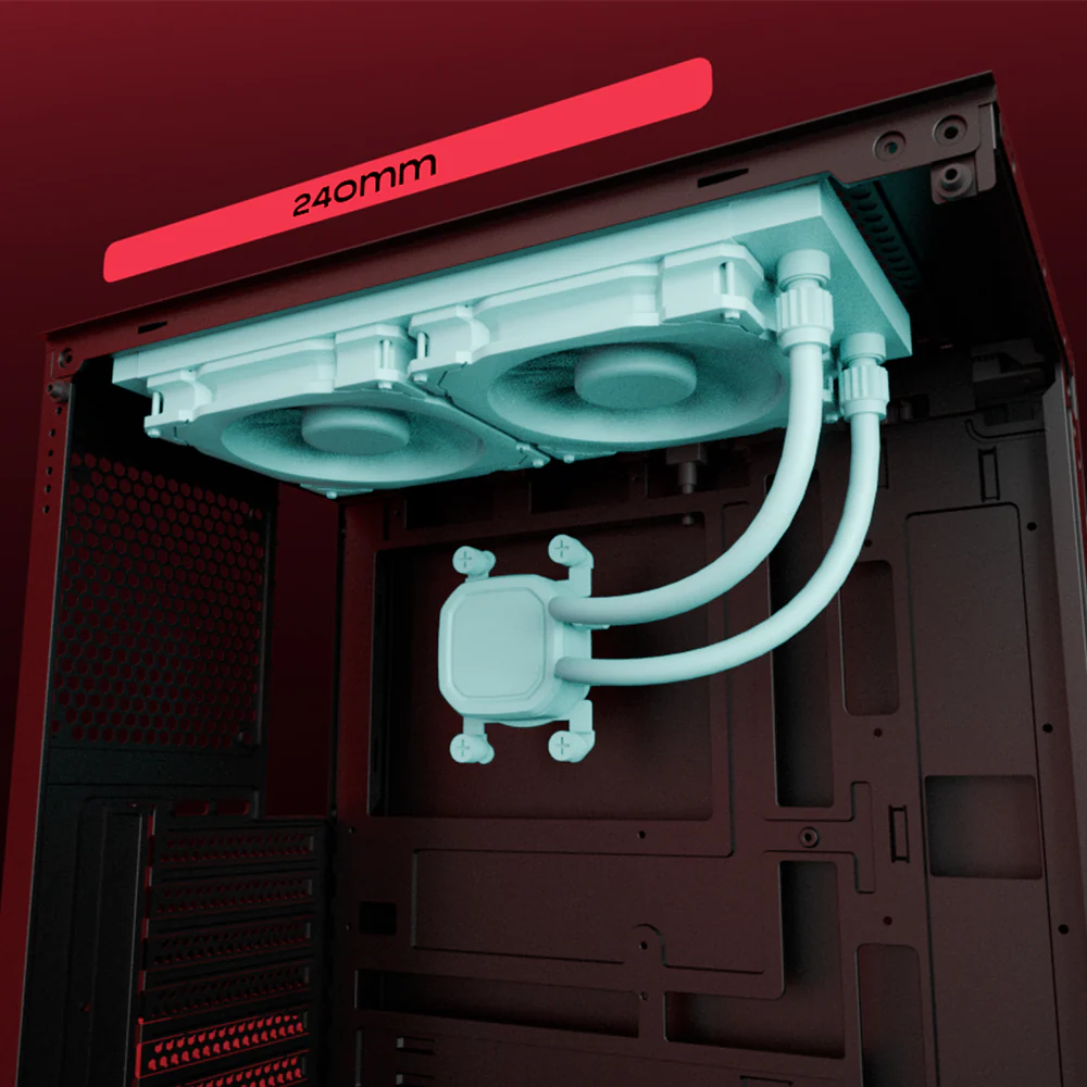 Dawg X 430 Black ATX Mid Tower Tempered Glass Side Panel Cabinet With Pre-Installed Center Glow ARGB Fans - Image 9