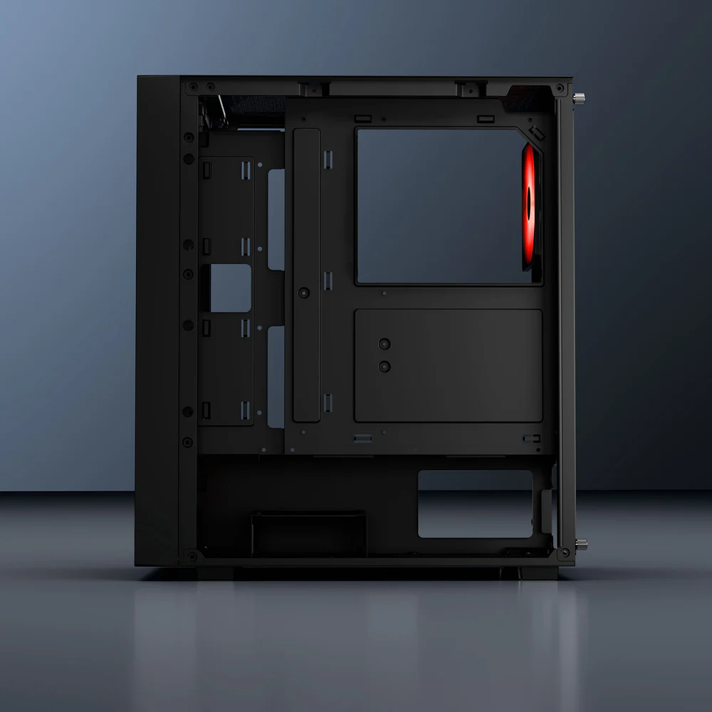 Dawg X 440 Black ATX Mid Tower Tempered Glass Side Panel Cabinet With Pre-Installed Center Glow ARGB Fans - Image 7